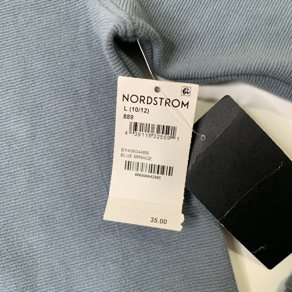 Nordstrom Sweater Boys L Large 10/12 Blue Mirage 1/4 Zip Stretch Cotton Pullover - Picture 4 of 11